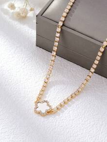 1 Miếng Nhiều màu Hình hoa Pha lê Vòng cổ mặt dây chuyền Đối với phụ nữ - Đỏ - Xem 2