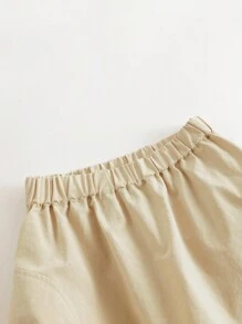 MARC&JANIE Young Girls' Casual French Style Moisture Wicking Quick-Drying Loose Split Hem Lantern Skirt, Spring/Summer - Khaki - View 8