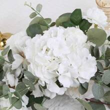 10 件丝绸玫瑰花头带茎，人造花适用于家庭婚礼 DIY 装饰、情人节、礼物 - 白色 - 查看 5