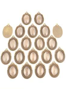 20 cái Retro Hợp kim Hoa Đá quý khung viền Hình Bầu Dục Với Ly Cabochon Đối với DIY Vòng tay , Dây chuyền , Làm đồ trang sức - Đồng - Xem 19