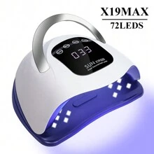 LIMEGIRL High Power UV LED Nail Lamp With Memory Function, Suitable For Gel Nail Polish Curing, 72 LED Beads, Suitable For Home Manicure And Nail Salon, Can Be Used As Valentine's Day And New Year's Gift. - White - View 1