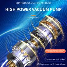 Vacuum Sealer Machine, 65Kpa Dry Moist Vacuum Sealer With 30 Food Storage Vacuum Seal Bags, Home Air Sealing System For Sous Vide, Snacks Freshness - 銀黑色 - 查看 9