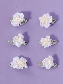 6pcs Ins Style Cute Mini Jasmine Flower Decorative Hair Clips - Multicolor - View 2