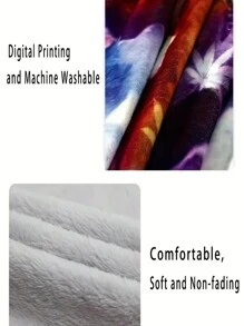1pc Retro Guitar Digital Printed Flannel Blanket, Soft Warm & Lightweight Flannel Throw Blanket For Couch, Bed, Gift