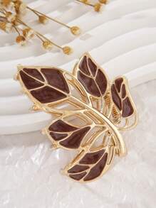 1 件彩色金属叶形爪夹，适用于发髻、马尾辫和高髻发型，波西米亚风，发饰，发爪，爪夹，发夹，发夹，学校用品，学院秋冬发夹，适合度假装扮女士 - 彩色 - 查看 9