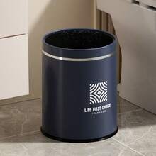 1pc Portable And Compact Trash Bin Container, Durable Plastic Rubbish Can For Home, Kitchen, Office Garbage Disposal - Orange - View 3