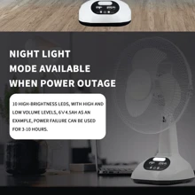 12In ventilador Solar Recargable De Mesa Cargador De Celular Ventilador eléctrico de mesa con luz y función de Banco de energía, portátil,escritorio, recargable, solar - Negro - Ver 10