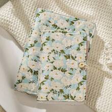 1本花布刺繡活頁筆記本a5 / A6,復古手工活頁日記,適合學生使用（含45張紙） - 藍色 - 查看 8