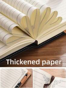 A5 Vintage Password Locked Diary With Thick Creative Notebook For Students, Stationery Notebook With Lock - Red Notebook + Black Gift Box + Pen - View 6