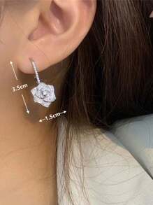 1 paar glamoureuze oorbellen met kubieke zirkonia voor vrouwen voor bruiloft, verloving, jubileum, feest, sieraden, Valentijnsdagcadeau