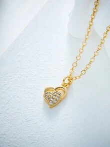 Vòng cổ nữ thời trang mới 2024, Mặt dây chuyền dài màu titan-đồng-vàng-bạc, chống phai màu, lý tưởng cho quà tặng sinh nhật hoặc ngày lễ tình nhân, có thánh giá, cá Phục sinh, trái tim, mặt trăng và các ngôi sao - Vàng - Xem 3