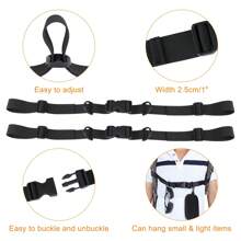 2pcs Backpack Chest Strap Adjustable Backpack Rucksack Chest Straps Belt Waist Extension With Release Buckle For Camping Hiking Jogging And Traveling - Black - View 3