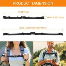 2pcs Backpack Chest Strap Adjustable Backpack Rucksack Chest Straps Belt Waist Extension With Release Buckle For Camping Hiking Jogging And Traveling - Black - View 2