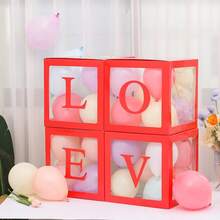 4 Hộp Sáng Tạo Bóng Bay Trong Suốt Để Trang Trí Sinh Nhật, Trang Trí Tiệc Cầu Hôn, Trang Trí Cảnh Đám Cưới, Màn Hình Trang Trí Cửa Sổ Cửa Hàng (Không Bao Gồm Bóng Bay) - Nhiều màu - Xem 8