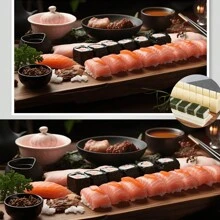 1 Set Sushi Mold Tools Kit, 3pcs Rice Roll Mold, Seaweed Roll Making Tools, Including Round, Heart, Square Sushi Mold