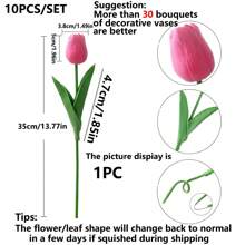 10/30pcs Premium Artificial Flowers, Real Touch Tulips Bouquet, Artificial Flowers For Wedding Room Home Hotel Party Event Valentine's Day New Years Gifts - Pink - View 3