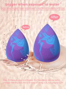 6PCS Soft Elastic Wet Dry Dual Use Makeup Sponges Multi-Purpose Cosmetic Applicators For Foundation Liquid Concealer Cream Loose Powder Portable Bedroom Vanity Travel Practical Affordable Makeup Tools Ideal Christmas Holiday Daily Gifts For Women Ladies - 彩色 - 查看 5