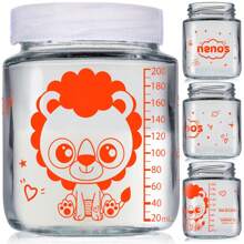 10 Potes de Vidro Armazenar Leite Materno ou Papinha com Graduação 200ml (240.KAWAII) + CANETA - KAWAII - Visão 5
