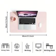 Non-Slip Desk Pad,Mouse Pad,Waterproof PVC Leather Desk Table Protector,Ultra Thin Large Desk Blotter, Easy Clean Laptop Desk Writing Mat For Office Work/Home/Decor(Pink, 31.5" X 15.7")
