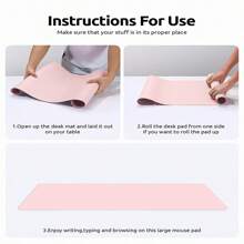 Non-Slip Desk Pad,Mouse Pad,Waterproof PVC Leather Desk Table Protector,Ultra Thin Large Desk Blotter, Easy Clean Laptop Desk Writing Mat For Office Work/Home/Decor(Pink, 31.5" X 15.7")