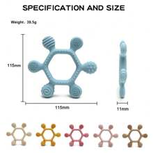 Baby Silicone Teething Toy, Pacifier, Grinding Teeth Stick With Multiple Grinding Points - Baby Pink - View 2