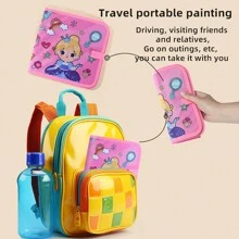 1 本可重复使用的涂鸦绘画书，配有 12 色水彩笔，便携式儿童可擦除书写板，适合学龄前儿童、圣诞节、万圣节或生日礼物