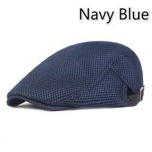 Vintage 8 Colors Men Cabbie Flat Cap Breathable Mesh Summer Hat Adjustable Newsboy Beret Ivy Cap - 56-61cm - View 9