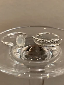 2pcs/Set Light Luxury French Personalized Adjustable Simple Fashionable Minimalistic Copper Rings For Daily Wear