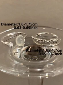 2pcs/Set Light Luxury French Personalized Adjustable Simple Fashionable Minimalistic Copper Rings For Daily Wear