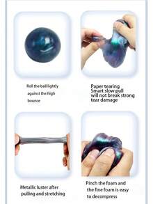 Thermal Color Changing Crystal Bouncing Putty With High Aesthetic Value, Silica Gel Stress Relief Toy Slime, Random Color Package - Blue - View 5