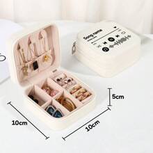 1 Miếng Du lịch xách tay Mini Hộp đồ trang sức Với Phong tục Âm nhạc Mã số Đồ kim hoàn Nhẫn Hộp đựng Loại vỏ Lưu trữ Hộp Quà Dành cho Cô gái NỮ 12 Màu sắc Tự chọn 10*10*5cm Thời trang Quà sinh nhật Đối với Bạn gái Mẹ - Xanh đậm - Xem 3
