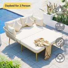 Nestfair Outdoor Patio Daybed With Washable Cushions