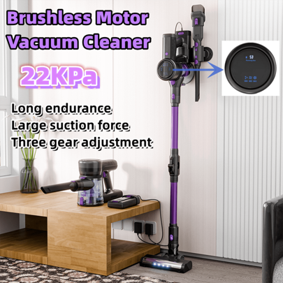TEXOUS Cordless Vacuum Cleaner 250W With 130AW 22KPa  Powerful Suction, 40min Working Time, 2.6KG Lightweight, 6-Layer Filtration System, 0.7L Dust Bin, 3 Gears Suction, Data Display, Folding Extension Tube, 4-In-1 Accessories, Low Voice, Rechargeable, Self-Standing Portable Handheld Stick Vacuum Cleaner For Home Carpets Hardwood Floor Desktop Curtain Corner Pet Hair