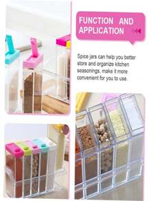 Kit 6 Porta Temperos Acrílico Organizador de Condimentos Organizador de Temperos - Multicolorido - Visão 5