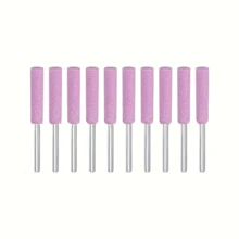 10 Pack Burr Grinding Stone File, Chainsaw Sharpener 3/16 Inch 4.8mm7/32Inch 5.5mm (Pink) - Pink - View 1