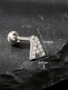 1 Miếng Cổ điển Thời trang Chữ cái Đồ trang sức Nam Xỏ lỗ tai Khối Zirconia  Tiếng Anh Tên viết tắt Đinh ốc Trở lại Bông tai stud Dành Cho Nam Và Nữ - Bạc - Xem 28