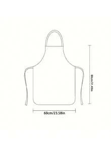 Simple White Apron With Black Printed Words And Creative Design - Black and White - View 2