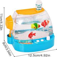 Mini Pecera EléctricaJuguete de Acuario Artificial, Pesca Magnético, Experiencia Alimentación Interactiva para Niños, Acuario para Niños, Juguetes para La Piscina Pesca - Marrón - Ver 6