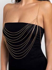 1 Miếng Đúng mốt Và Gợi cảm Kim loại Con rắn Khúc xương Chuỗi Dây chuyền cơ thể Với Tua Đối với phụ nữ - vàng - Xem 10