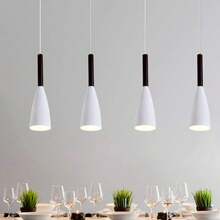 LAMPARA COLGANTE INDIVIDUAL, COLGANTE DE TECHO PARA INTERIOR DE CASAS, CANDELEBRO DE TECHO, LAMPARA COLGANDETE DE TECHO LED MODERNA, LAMPARA LED COLGANTE DE TECHO MINIMALISTA - Blanco - Ver 3