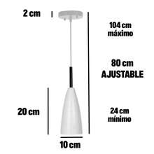 LAMPARA COLGANTE INDIVIDUAL, COLGANTE DE TECHO PARA INTERIOR DE CASAS, CANDELEBRO DE TECHO, LAMPARA COLGANDETE DE TECHO LED MODERNA, LAMPARA LED COLGANTE DE TECHO MINIMALISTA - Blanco - Ver 2