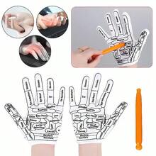 1pair Acupressure Reflexology Massage Glove, Hand Hydrotherapy Tool, Massage Hand Hydrotherapy Return Tool, Suitable For Both Women And Men - Black and White - View 6