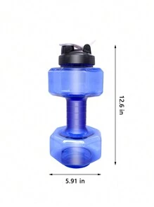 1個藍色87.9盎司哑鈴造型水瓶,適用於健身房和運動的便攜式水瓶,不適用於熱水和室外運動健身 - 藍色 - 查看 7