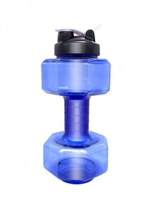 1個藍色87.9盎司哑鈴造型水瓶,適用於健身房和運動的便攜式水瓶,不適用於熱水和室外運動健身 - 藍色 - 查看 6