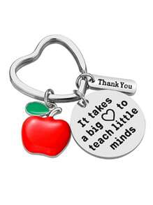 1 件男女通用“好老师很难……”苹果钥匙扣感恩节礼物感谢老师苹果吊坠感谢礼物教师配饰樱桃吊饰 - 彩色 - 查看 2