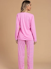 Women Pajama Sets - Màu Hồng baby - Xem 4