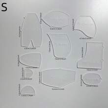 1 Set Acrylic Memory Teddy Bear Sewing Template, 10pcs, For Halloween, Christmas, Birthday Decorations, Gift Giving For Festival. Comes With Ruler, Templates, And Cutting Guidelines. - Multicolor - View 8