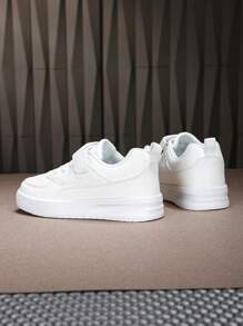 Zapatos para niños Otoño Invierno Tenis de lona blanca para niños, Zapatos deportivos negros para exterior para niños mayores - Blanco - Ver 6