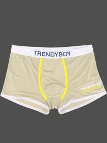 4入組男士隨機顏色透氣柔軟短平角內褲，採用冰絲製成，具彈性和舒適，適合休閒風格 - 彩色 - 查看 7