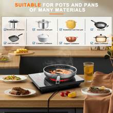 Ceramic Hob Cooksir, Portable Electric Ceramic Hob With LED Touch Screen, 2000W Single Cooking Zone Electric Cooktop With 4-Hours Timer, Child Lock, Residual Heat Indicator - Black - View 5